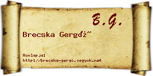 Brecska Gergő névjegykártya