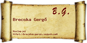 Brecska Gergő névjegykártya