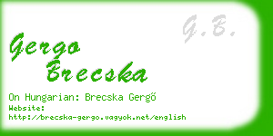 gergo brecska business card