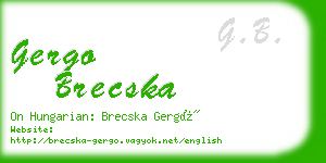 gergo brecska business card